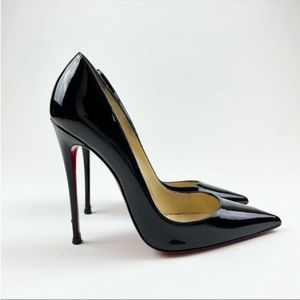 Christian Louboutin Black Patent So Kate 120 Leather Pointed Toe Pumps EU38 US 8